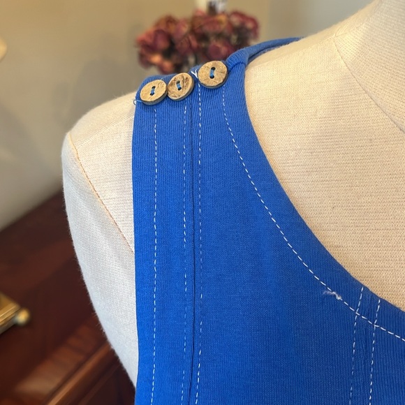 Matching Set Blue Cotton Flowy Tank Blousey Shorts New - Picture 7 of 11